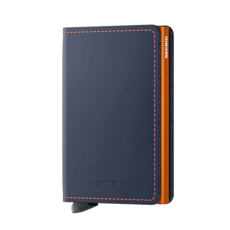 Slimwallet - Matte Night Blue & Orange