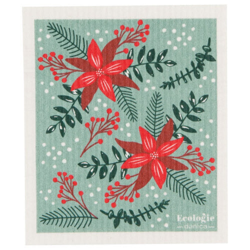 Swedish Dishcloth, Poinsettia