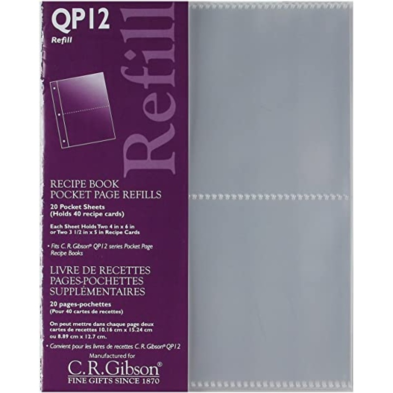Recipe Book Pocket Page Refills