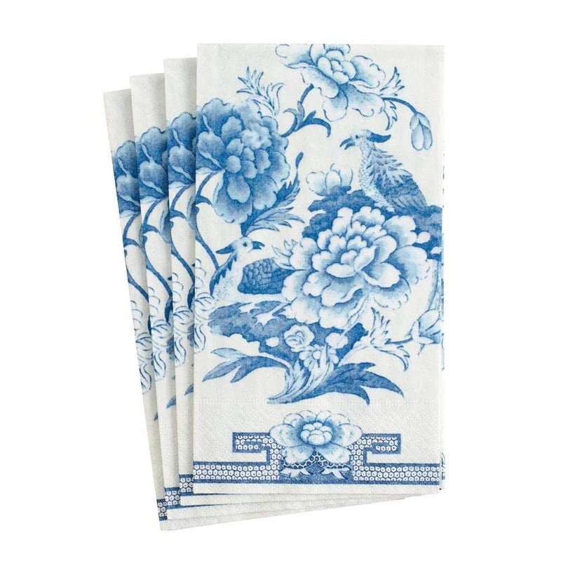 Caspari Blue & White Paper Guest Towel Napkins - 15 Per Package