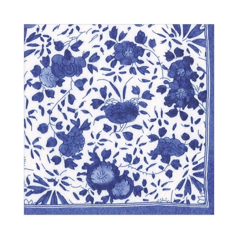 Caspari Delft Paper Luncheon Napkins in Blue
