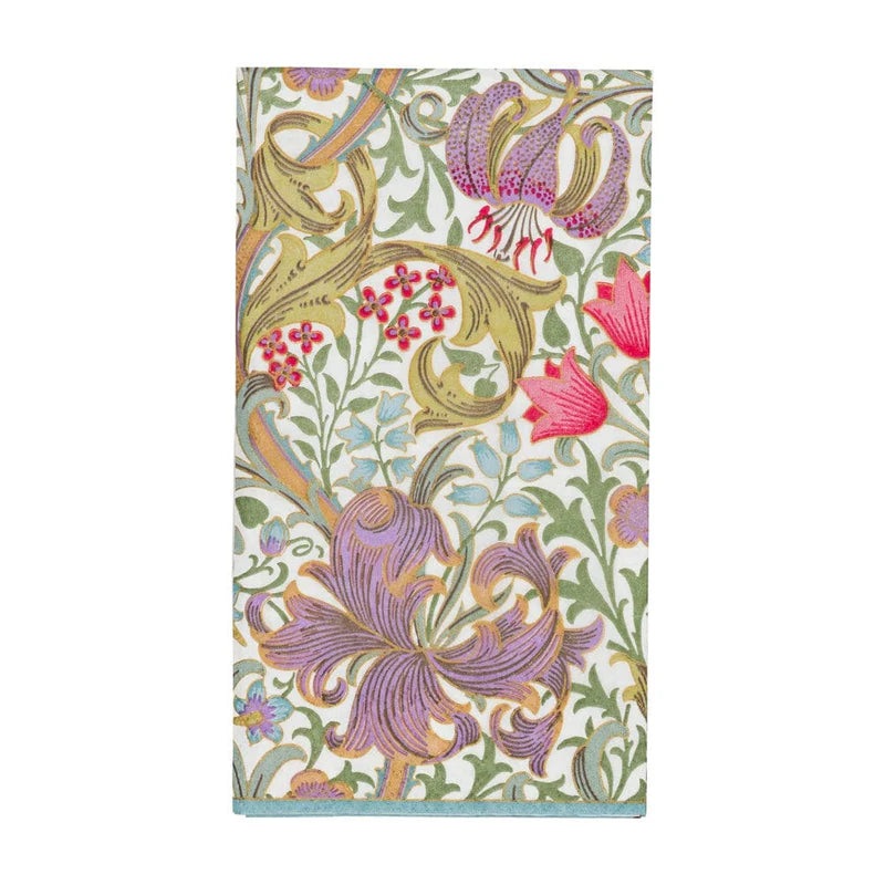 Caspari Golden Lily-Ivory Guest Towel Napkins - 15 Per Package