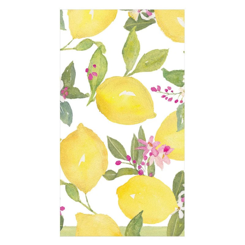 Caspari Limoncello Guest Towel Napkins - 15 Per Package