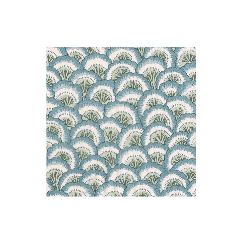 Caspari Pontchartrain Scallop Blue Boxed Cocktail Napkins - 40 Per Box