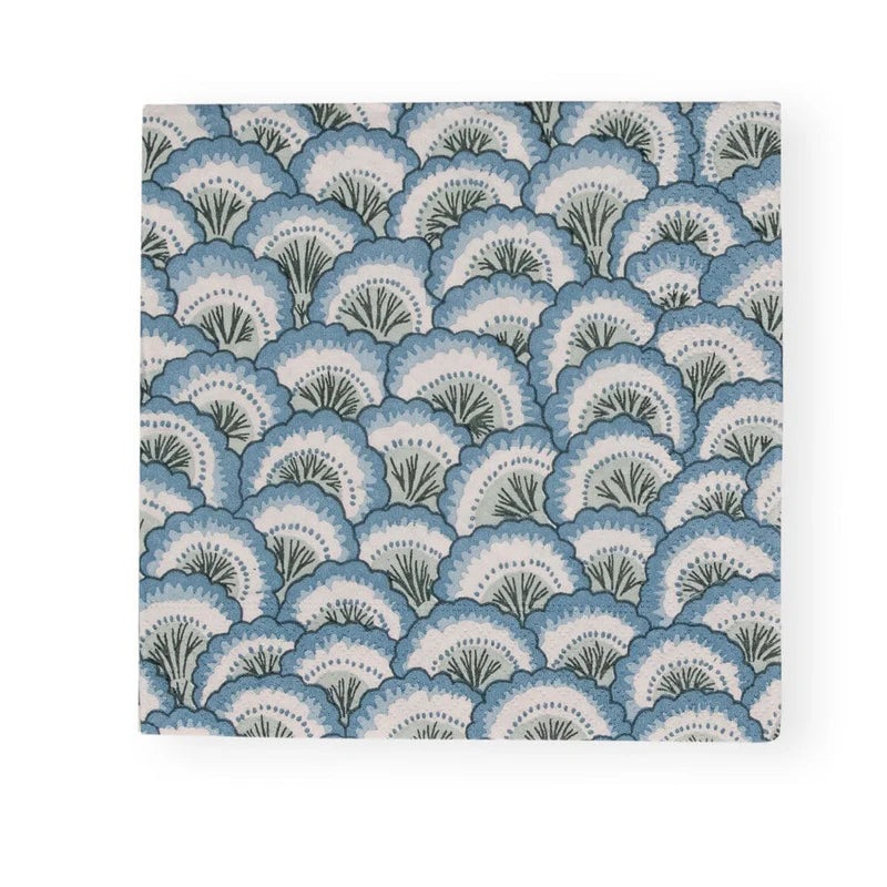 Caspari Pontchartrain Scallop Blue Luncheon Napkins