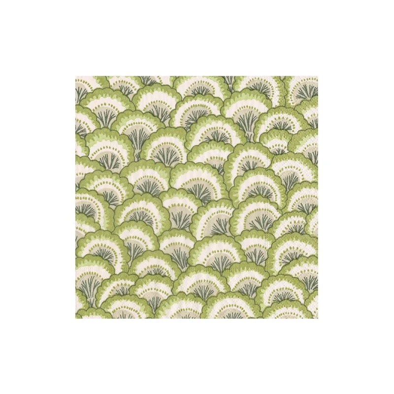 Caspari Pontchartrain Scallop Green Boxed Cocktail Napkins - 40 Per Box