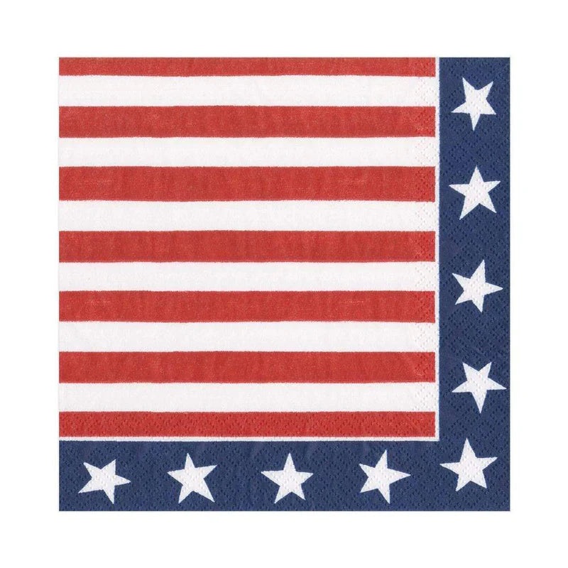 Caspari Red, White & Blue Paper Luncheon Napkins