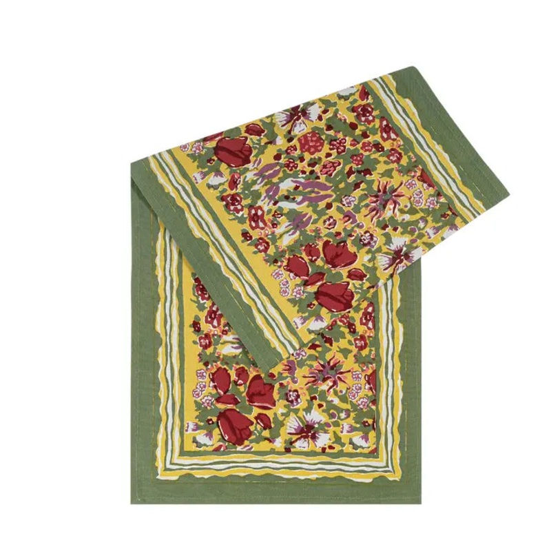 Couleur Nature Jardin Red & Green | Table Runner 16" x 90"