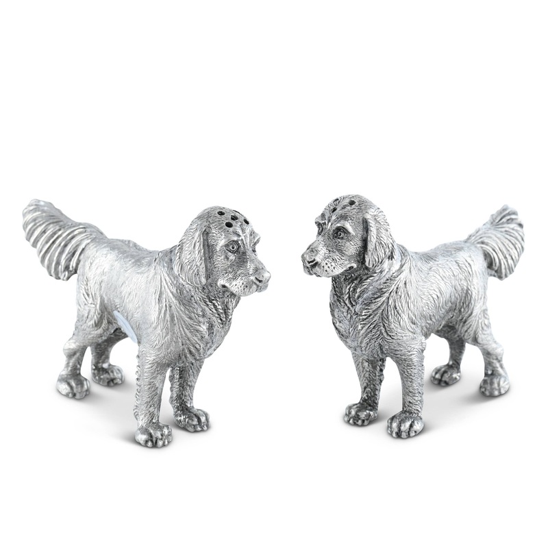 Pewter Retriever Salt and Pepper Shaker