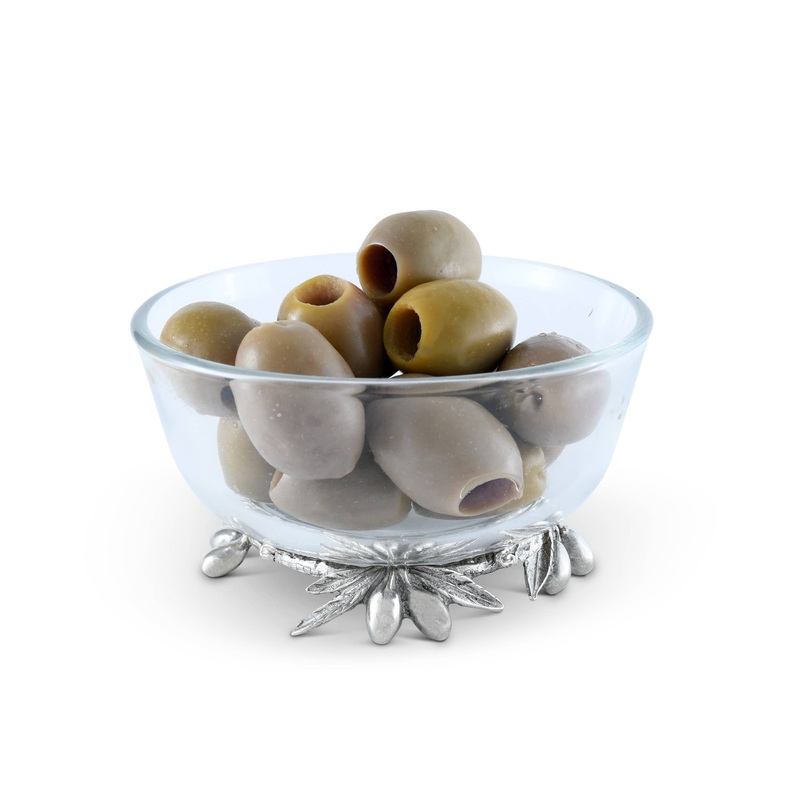 Vagabond House Olive Grove Glass & Pewter Bowl