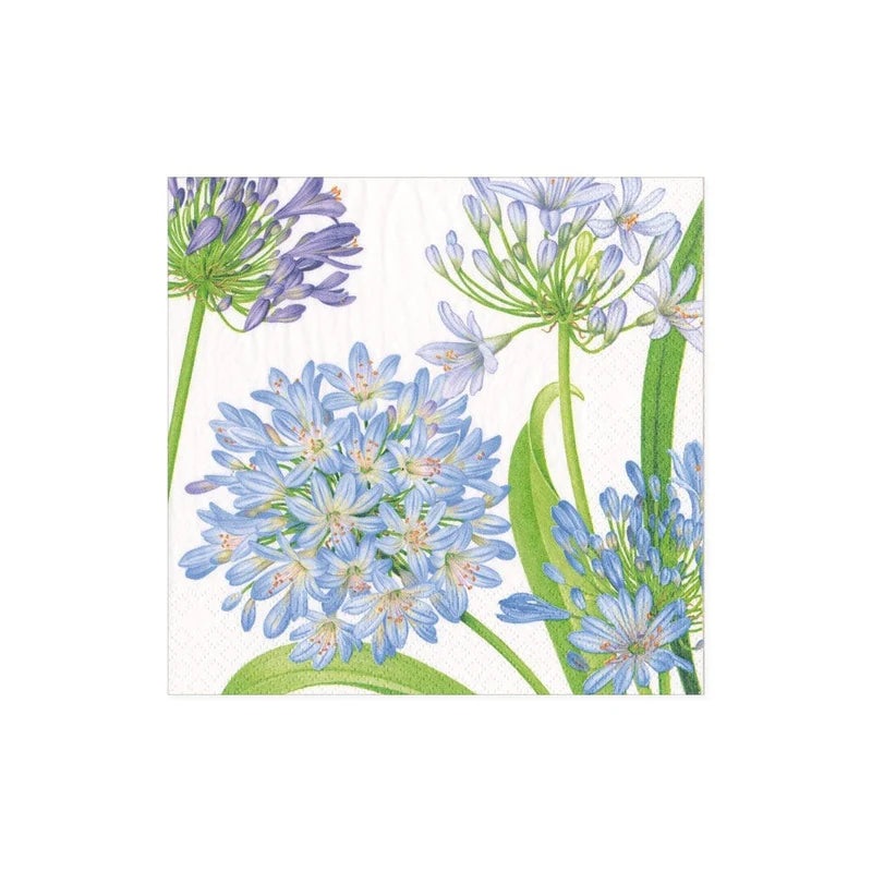 Caspari Agapanthus Garden Paper Cocktail Napkins - 20 Per Package