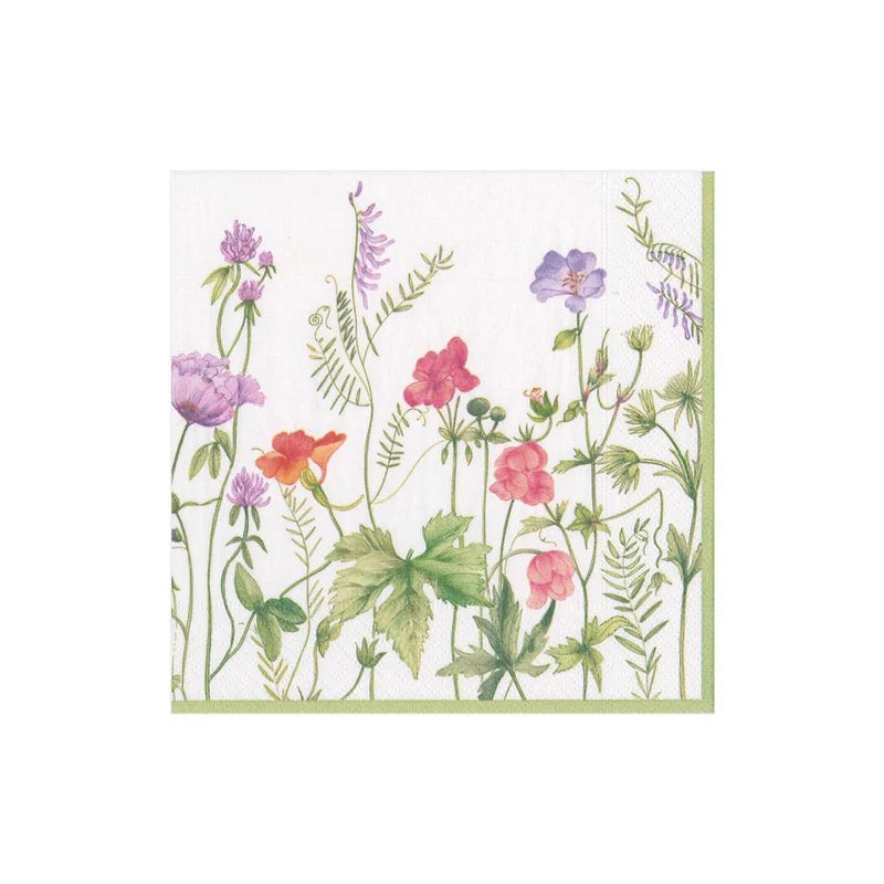 Caspari French Floral Paper Cocktail Napkins - 20 Per Package