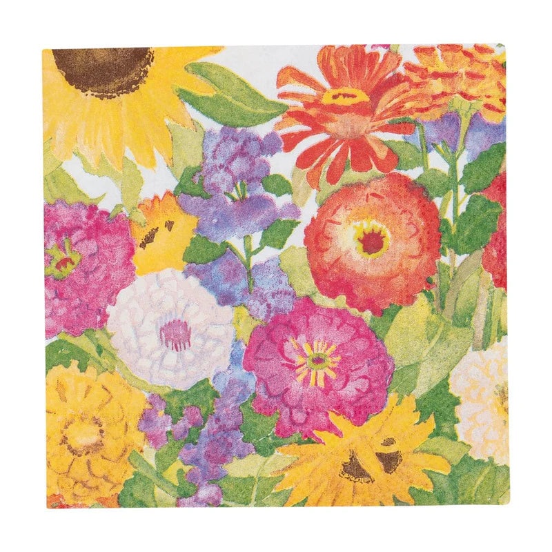 Caspari Midsummer Blooms Cocktail Napkins - 20 Per Package