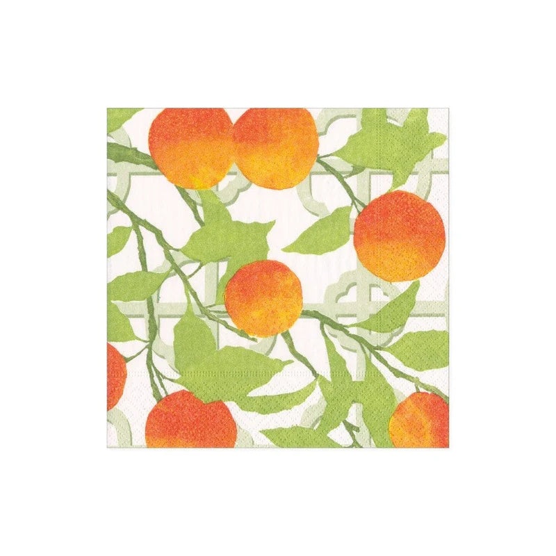 Caspari Orange Grove Paper Cocktail Napkins - 20 Per Package