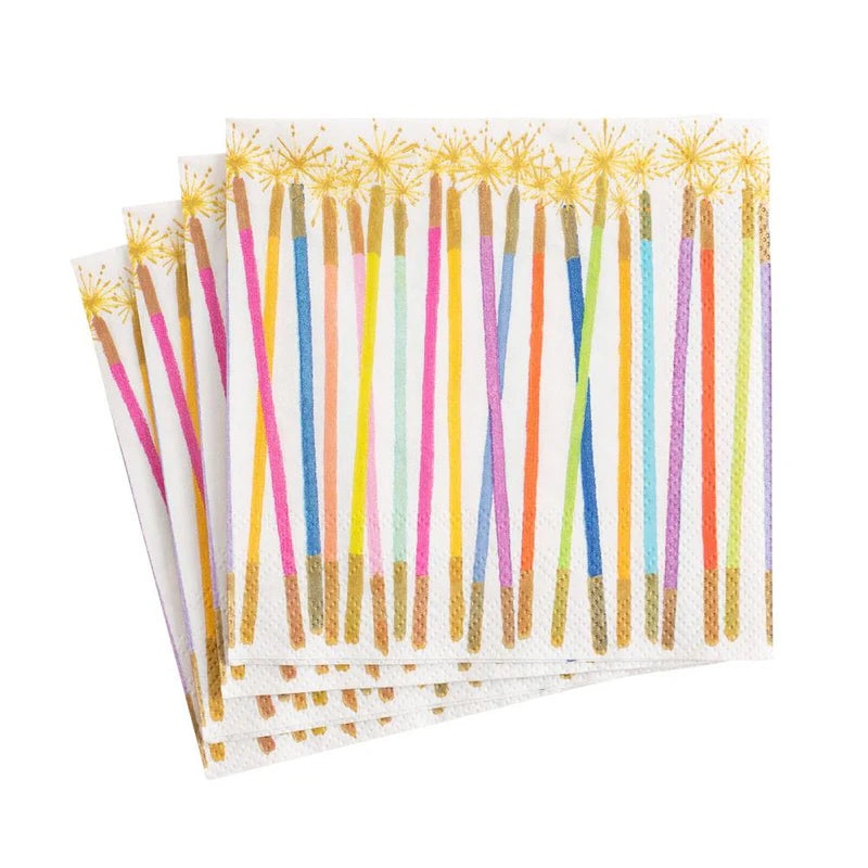 Caspari Party Candles Paper Cocktail Napkins - 20 Per Package