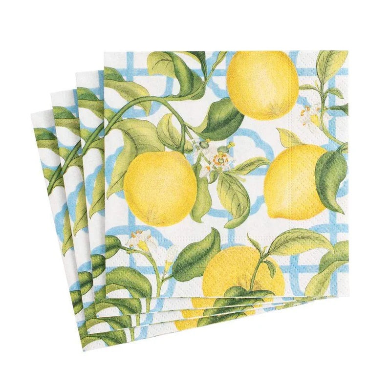 Caspari Seville Paper Cocktail Napkins in Ivory - 20 Per Package