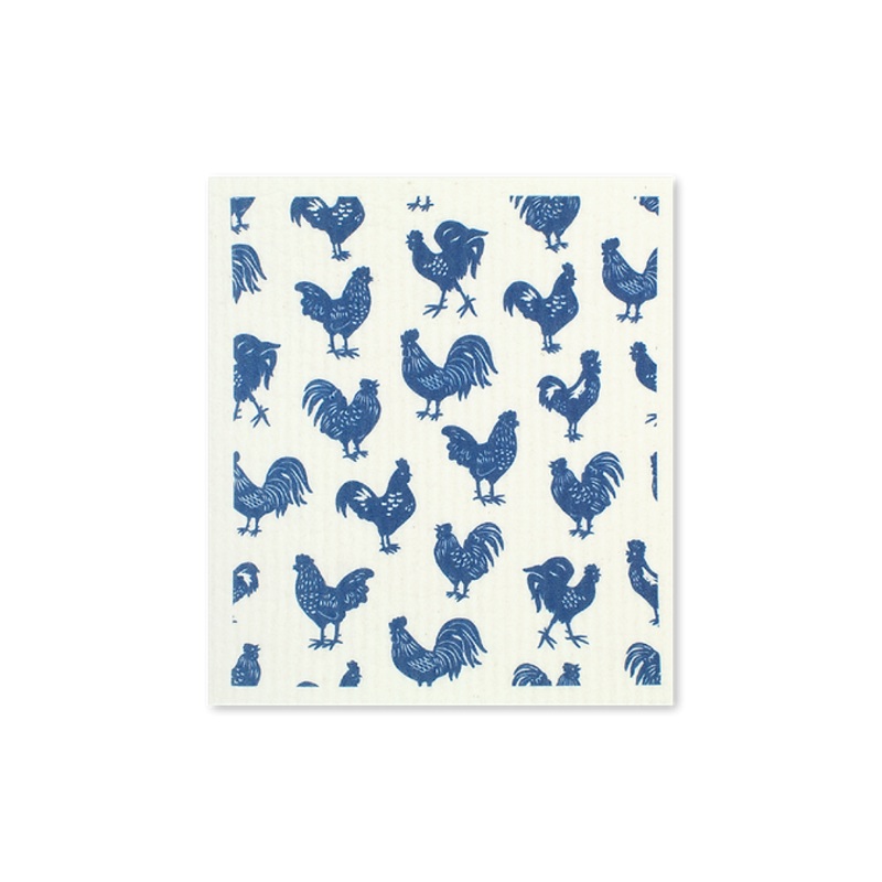 MU Kitchen Blue Rooster Designer Sponge Cloth