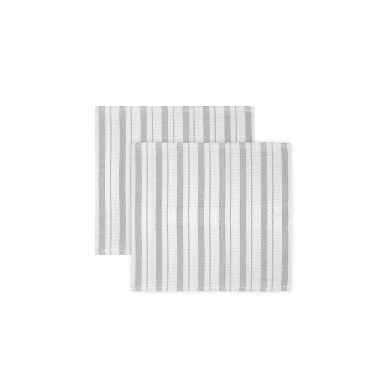 MU Kitchen Misty Gray Basket Weave Cloths - Set of 2