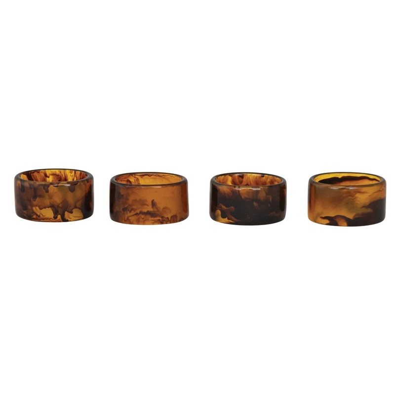 Napkin Rings, Tortoise Shell Finish