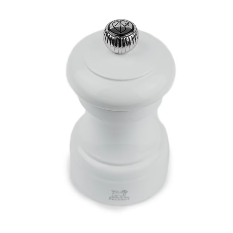 Peugeot Bistro Manual Pepper Mill in Pearl Grey Gloss Painted Wood - 4"