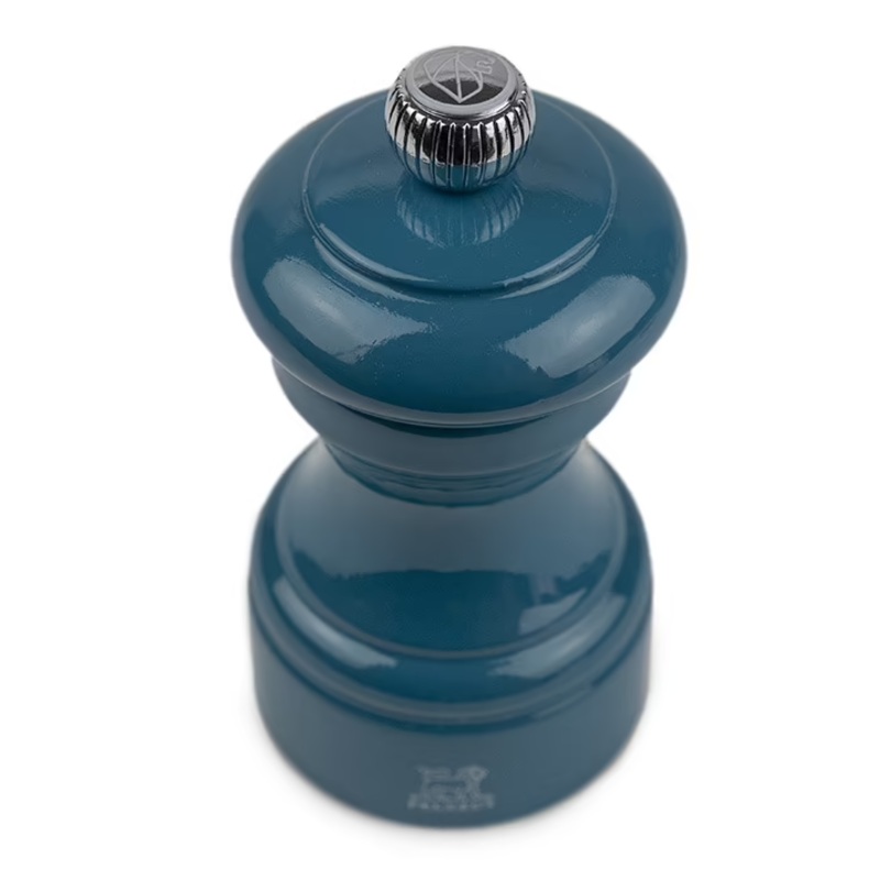 Peugeot Bistro Manual Salt Mill in Pacific Blue Gloss Painted Wood - 4