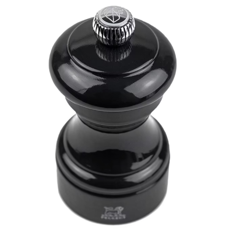 Peugeot Bistro Salt Mill Black Lacquer Painted Wood - 4"