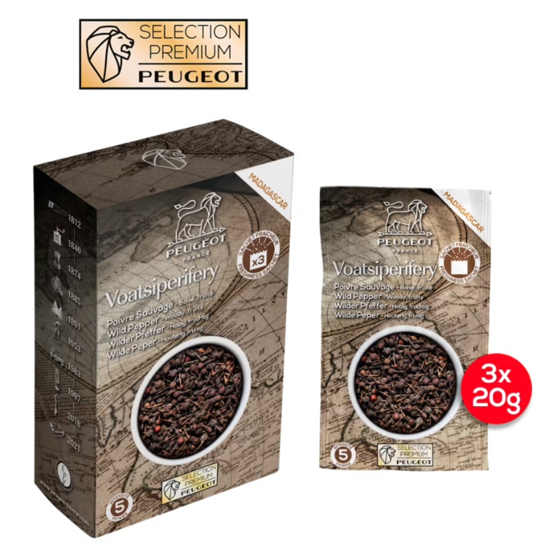 Peugeot Voatsiperifery Sachets of Madagascan Wild Pepper 3 x 20g