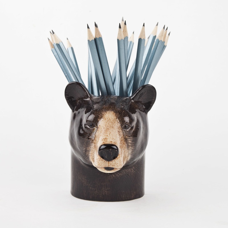 Quail Ceramics Black Bear Pencil Pot