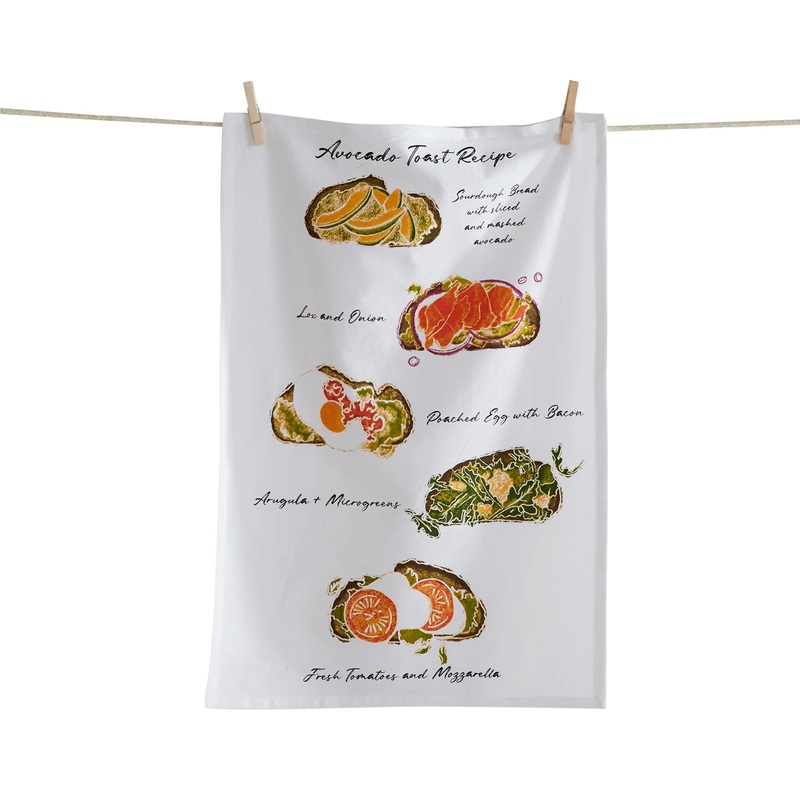 Avocado Toast Recipe Dishtowel