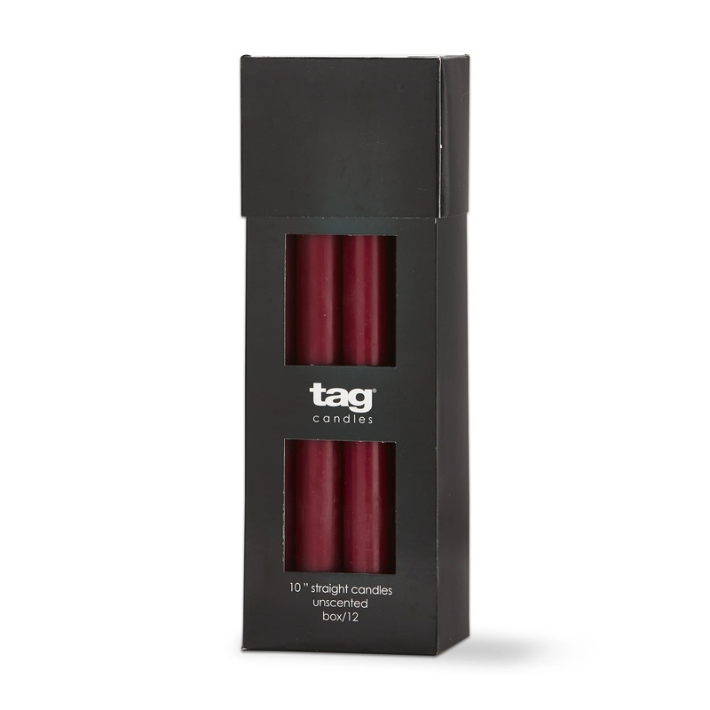 Color Studio 10" Straight Candle - Wine