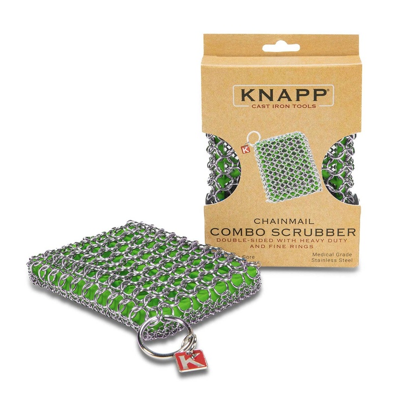Knapp Made Zesty Lime Chainmail Combo Scrubber with Silicone Core