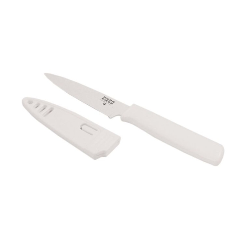 Kuhn Rikon Paring Knife Colori Serrated, White - Bulk