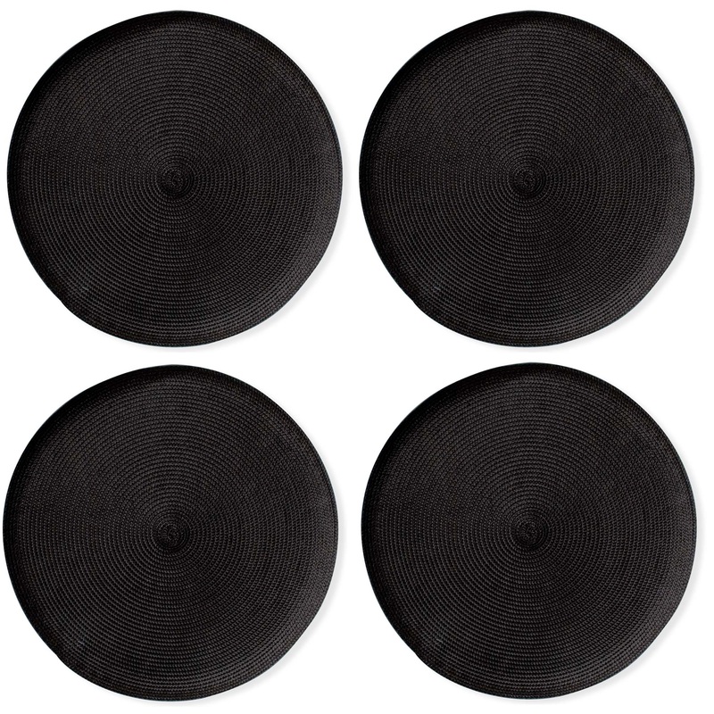 Round Woven Placemat - Black