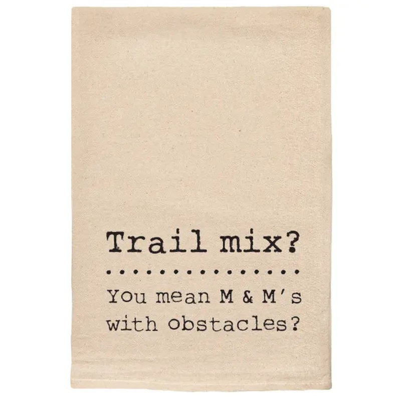 Ellembee Trail Mix You Mean M & M's with Obstacles Kitchen Tea Towels