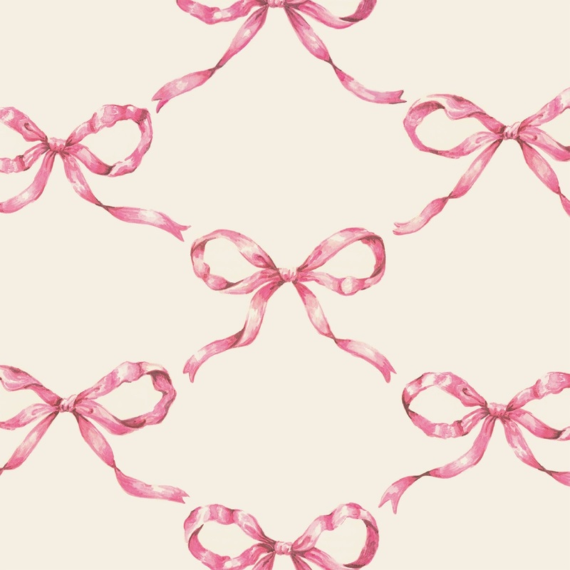 Hester & Cook Pink Bow Lattice Cocktail Napkin
