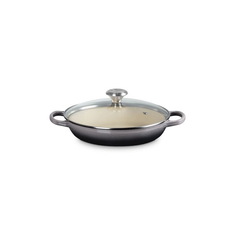 Le Creuset Enameled Cast Iron Signature Round Braiser with Glass Lid - Oyster