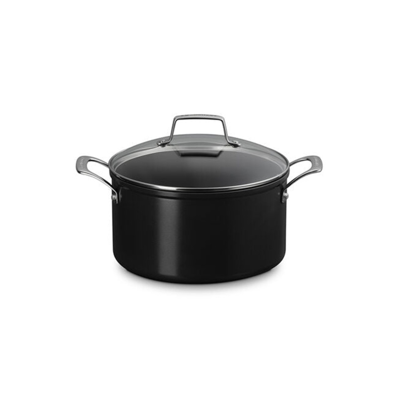 Le Creuset Essential Non-stick Ceramic Stockpot with Glass Lid - 6.3 Qt.