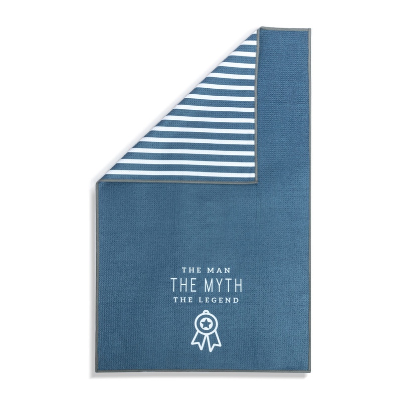 Men's Blue Absorbent Double Sided Towel Man Myth Legend