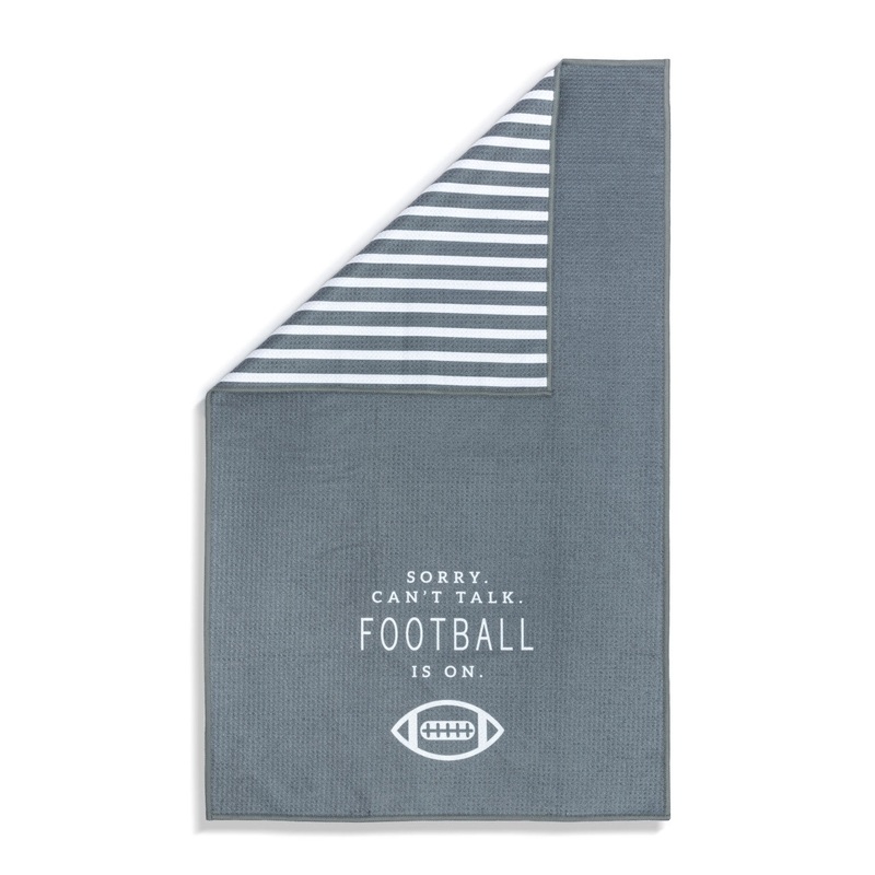 Men's Grey Absorbent Double Sided Towel Football Is On