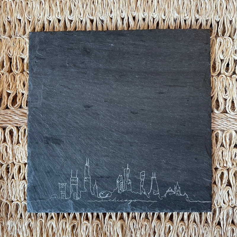 JK Adams Chicago Skyline Slate Server 12x12