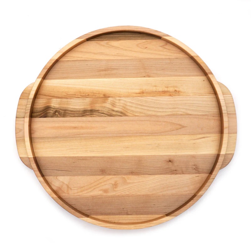 JK Adams Elmore Maple Round Wooden Serving Tray - 18"