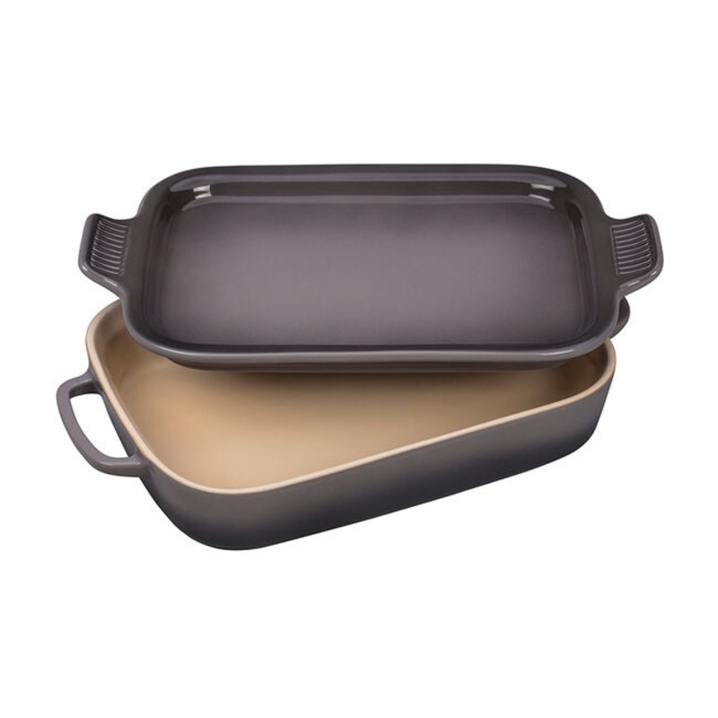 Le Creuset Rectangular Dish with Platter Lid Oyster