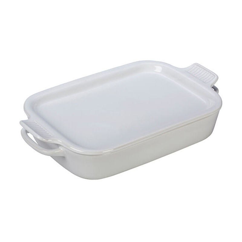 Le Creuset Rectangular Dish with Platter Lid White