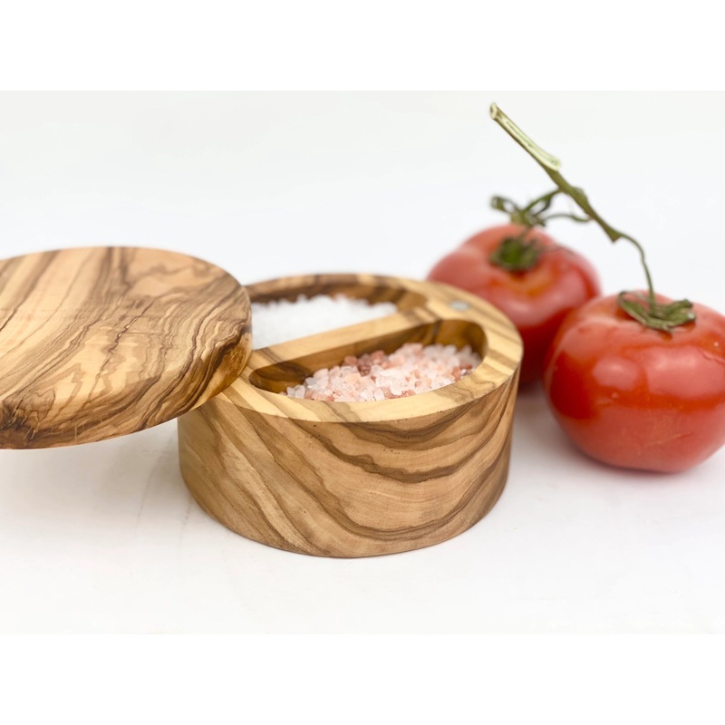 Natural Olivewood Double Salt Cellar