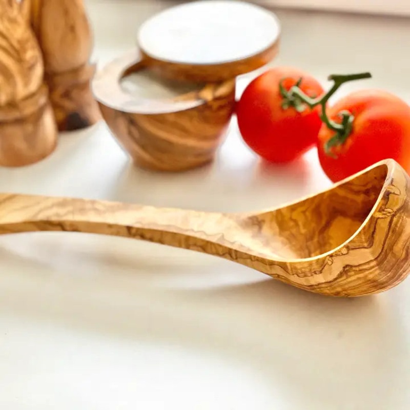 Natural Olivewood Olive Wood Ladle 12"