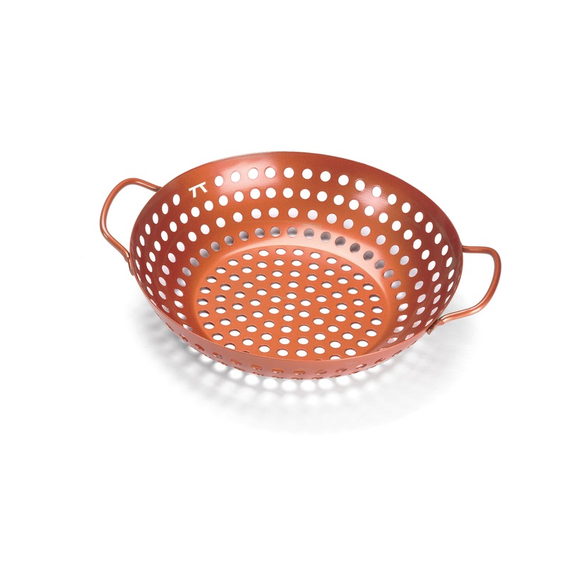Round Grill Wok, Copper Non-Stick