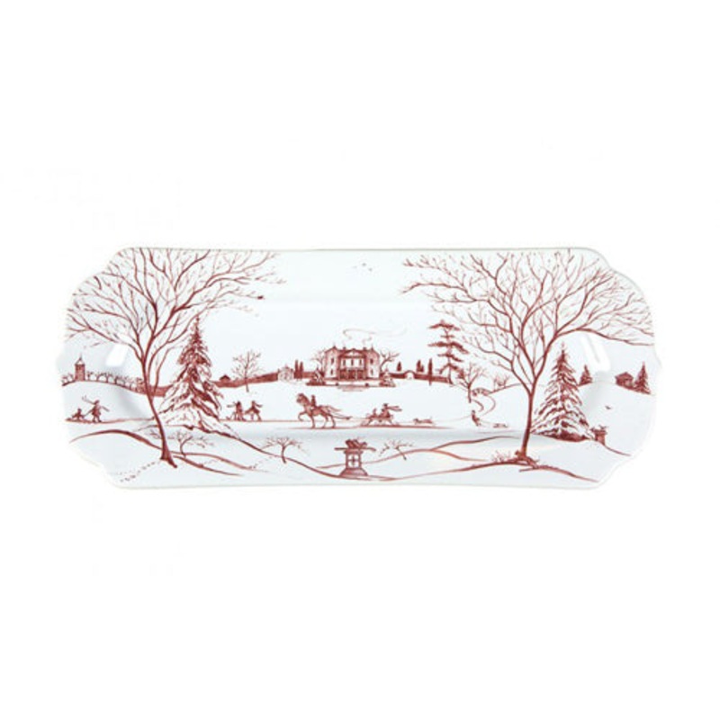 Juliska Country Estate Winter Frolic 15" Hostess Tray - Ruby