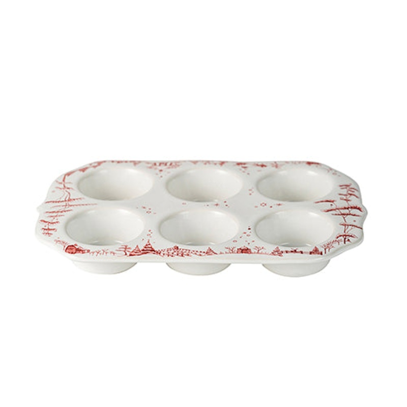 Juliska Country Estate Winter Frolic Muffin Dish - Ruby