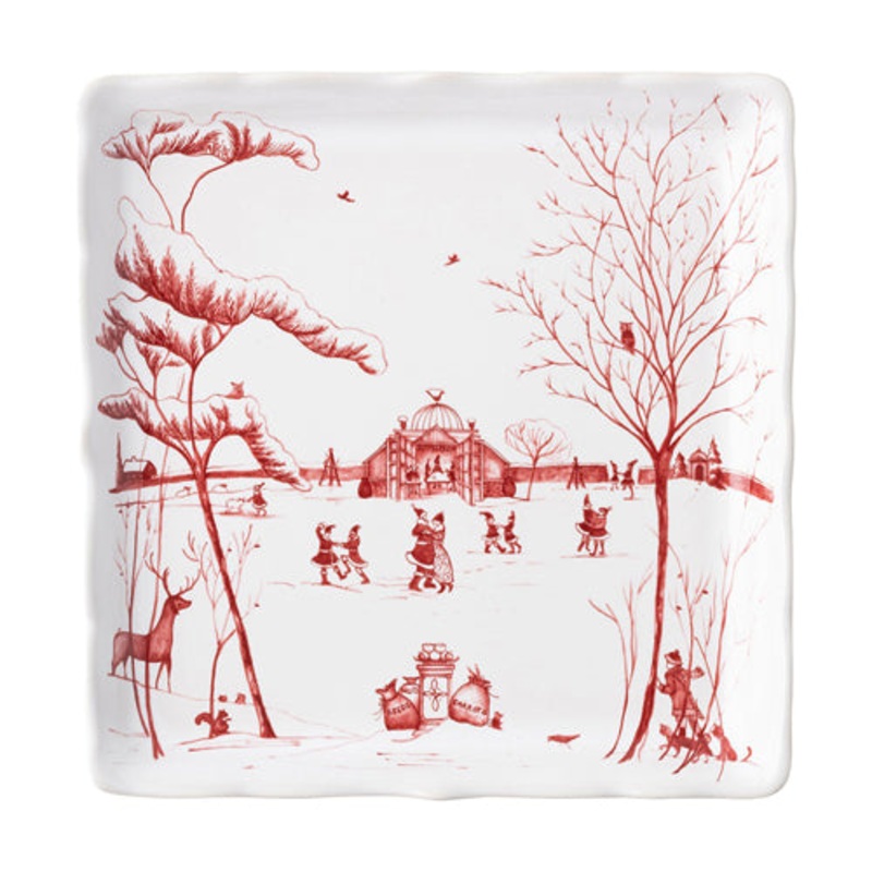 Juliska Country Estate Winter Frolic Sweets Tray - Ruby