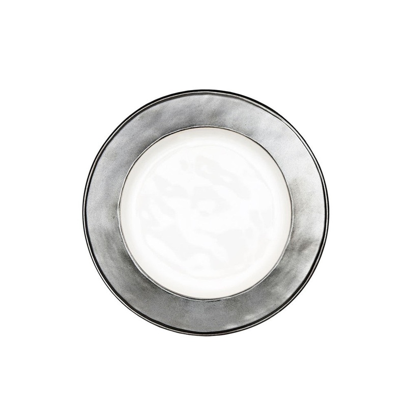 Juliska Emerson Side/Cocktail Plate - White/Pewter